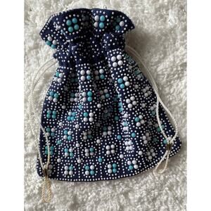 Vintage cinched beaded purse EUC